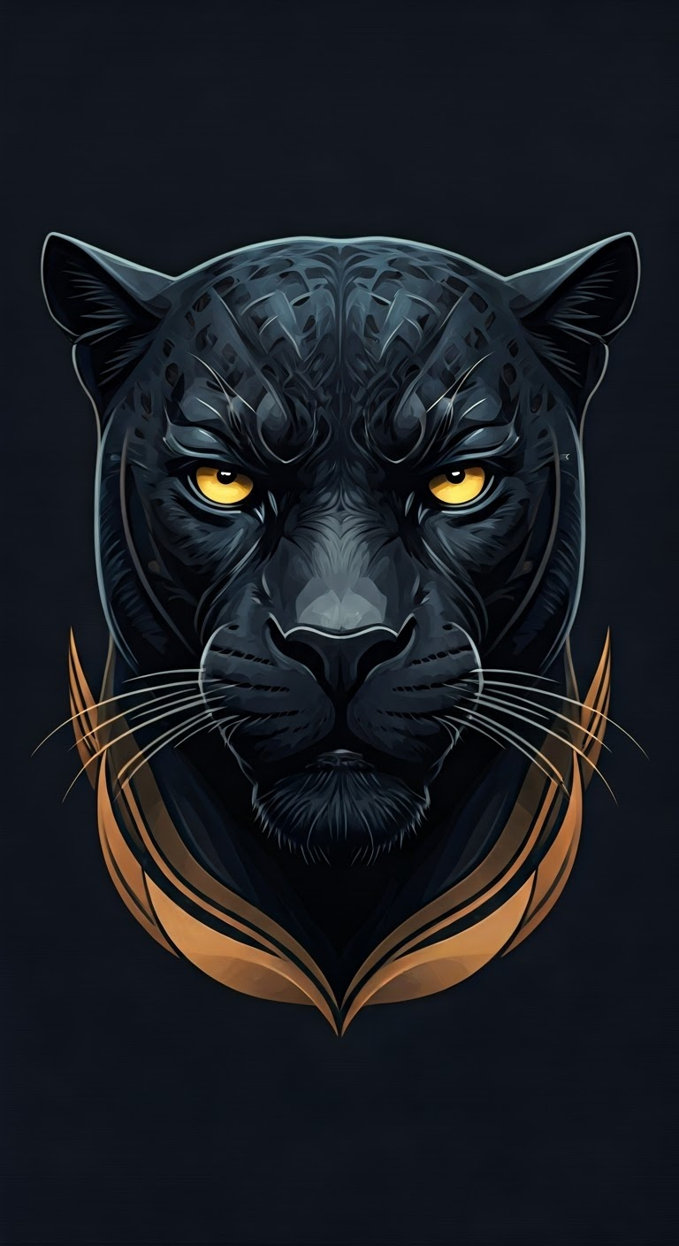 Stylized black panther illustration