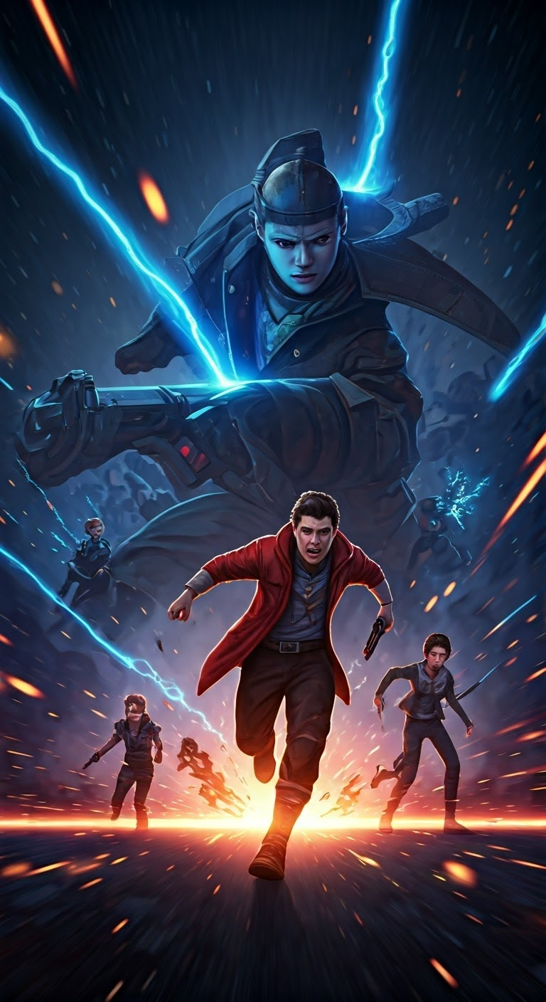 Dynamic action sequence illustration