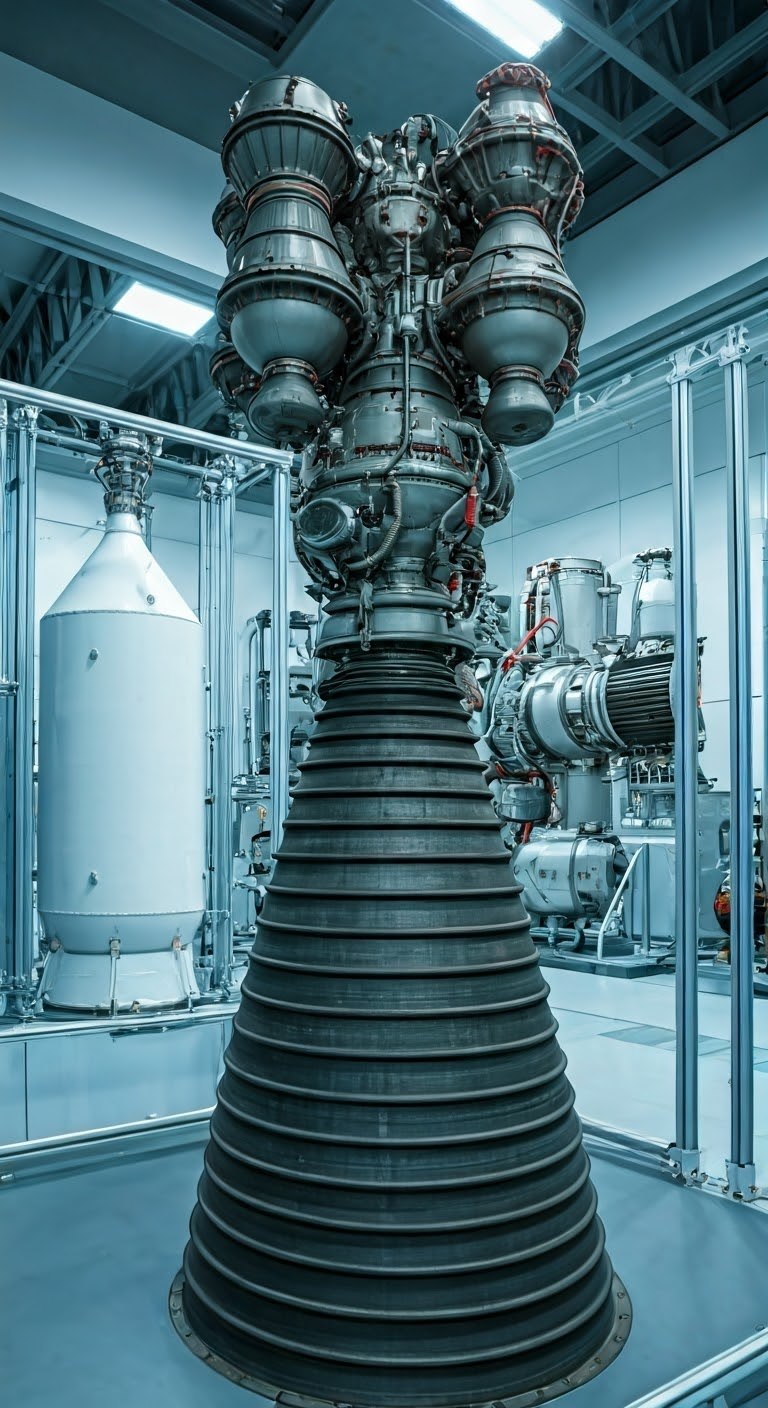 Rocket components in laboratory