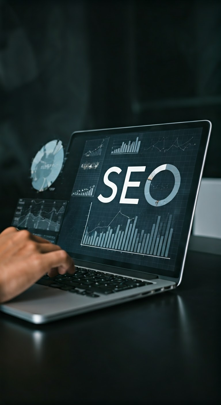 Digital marketer analyzing SEO data
