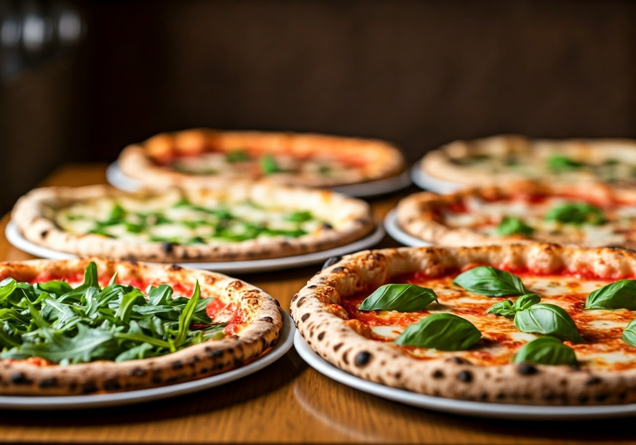 Various regional Italian pizzas