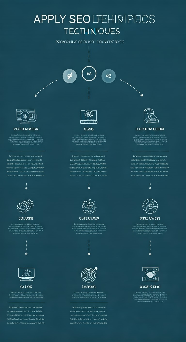 Step-by-step SEO process infographic