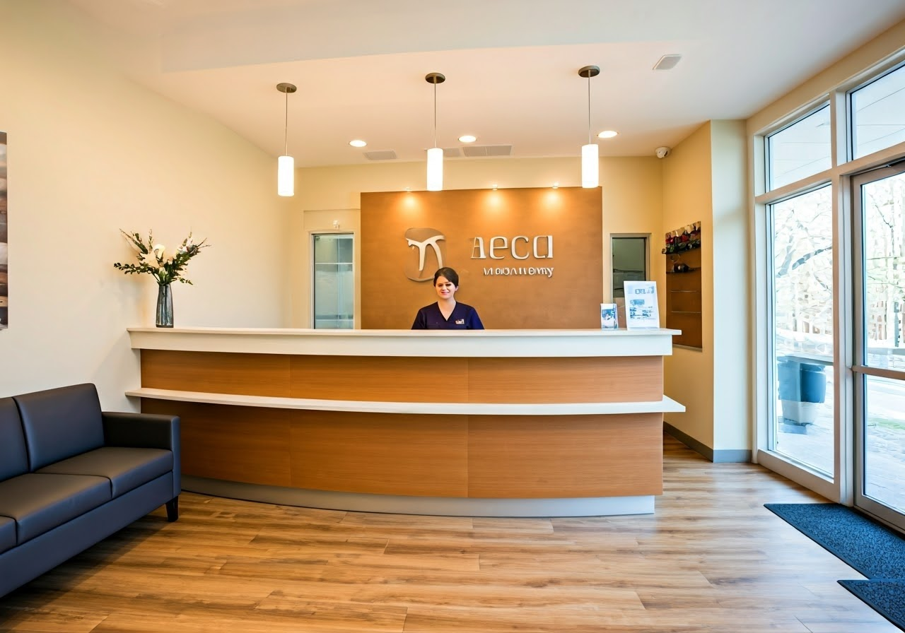 Inviting dental reception area
