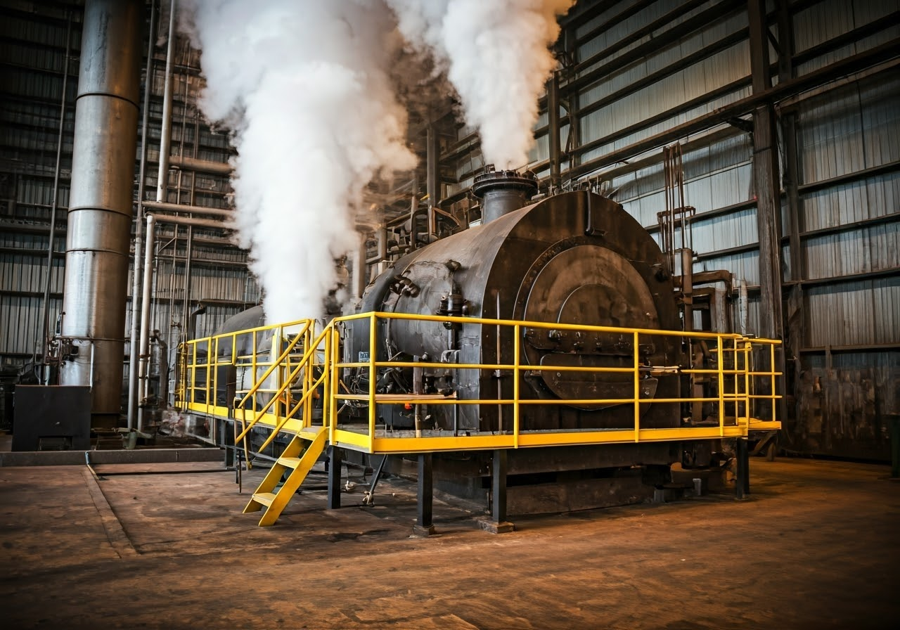 Industrial steam boiler operation