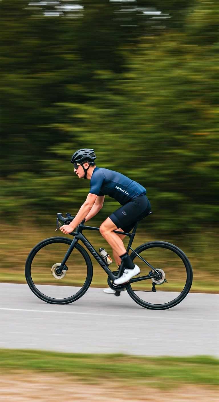 Cyclist on premium bike