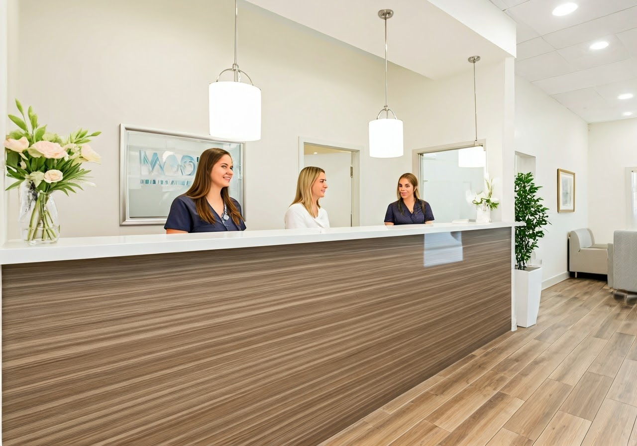 Welcoming dental office reception area