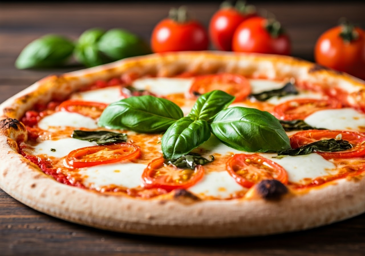 Traditional Italian pizza close-up