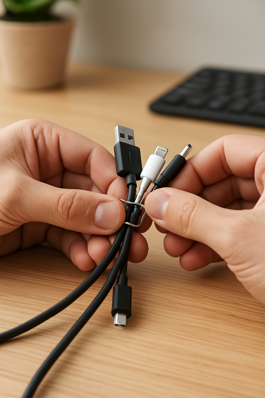 Paperclip organizing cables