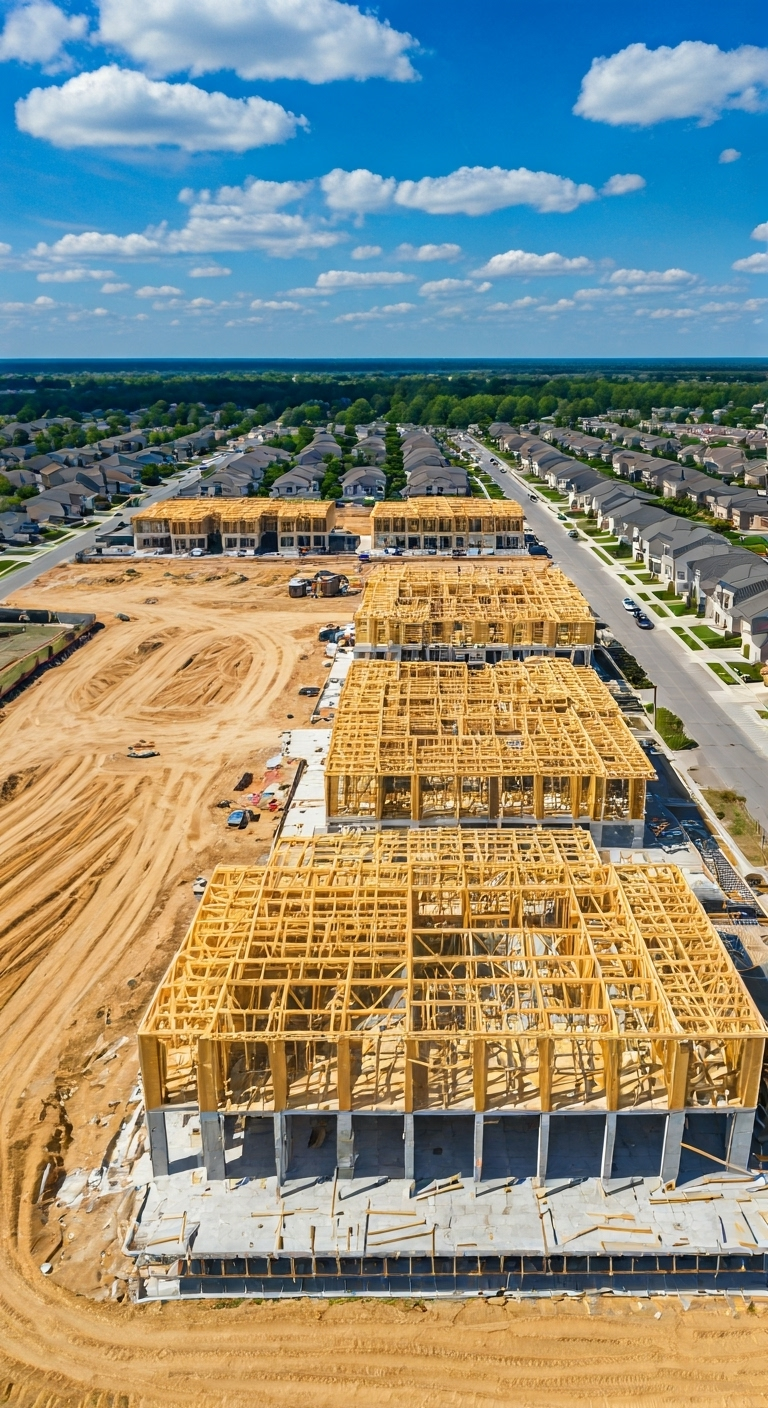 American suburb construction site