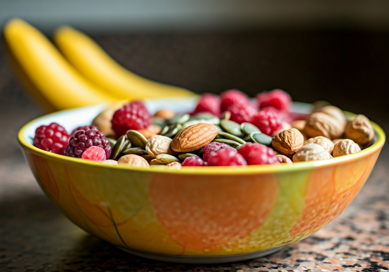 bowl of healthy snacks