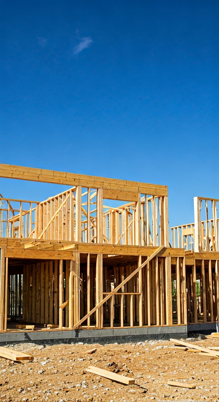 House under construction framing