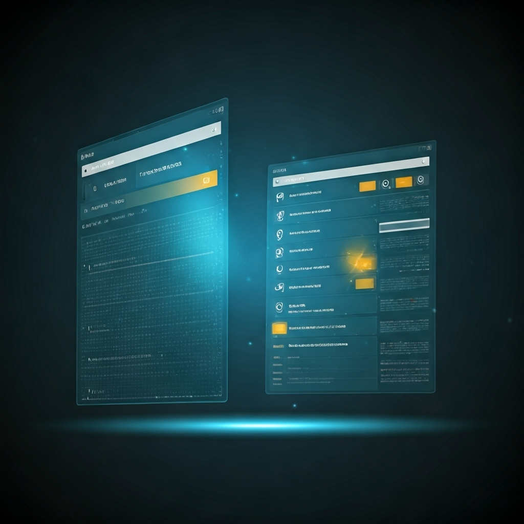 Futuristic search results interface