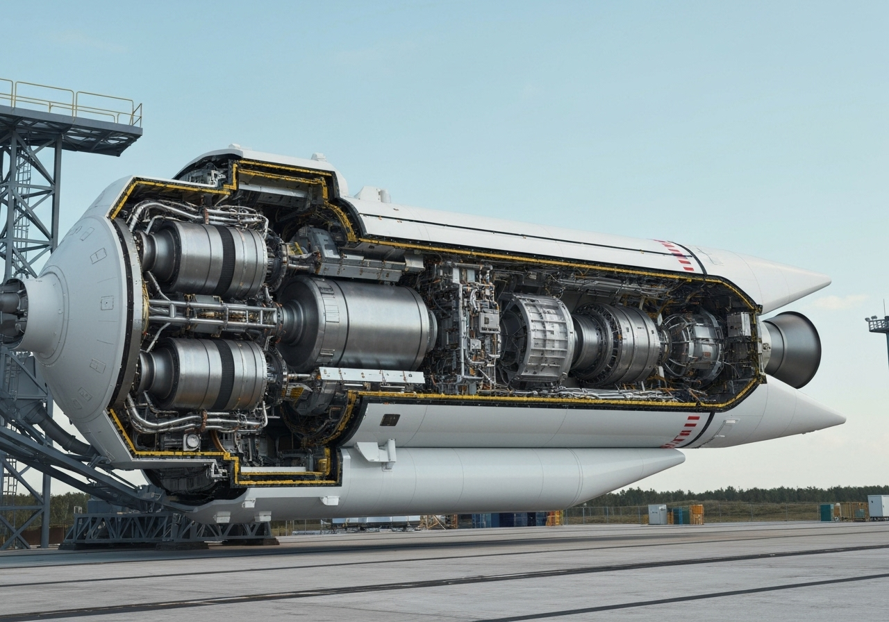 cutaway of modern rocket design