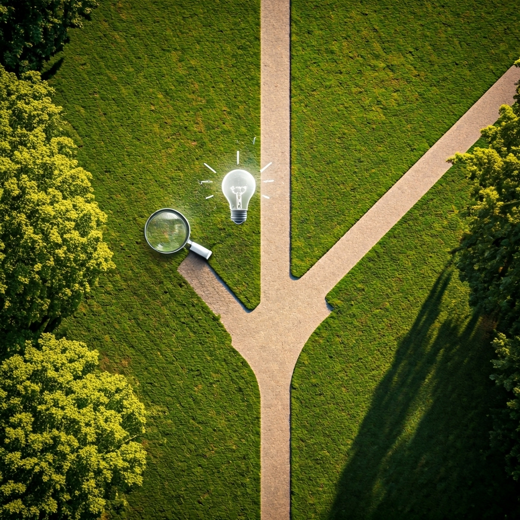 Diverging paths crossroads park