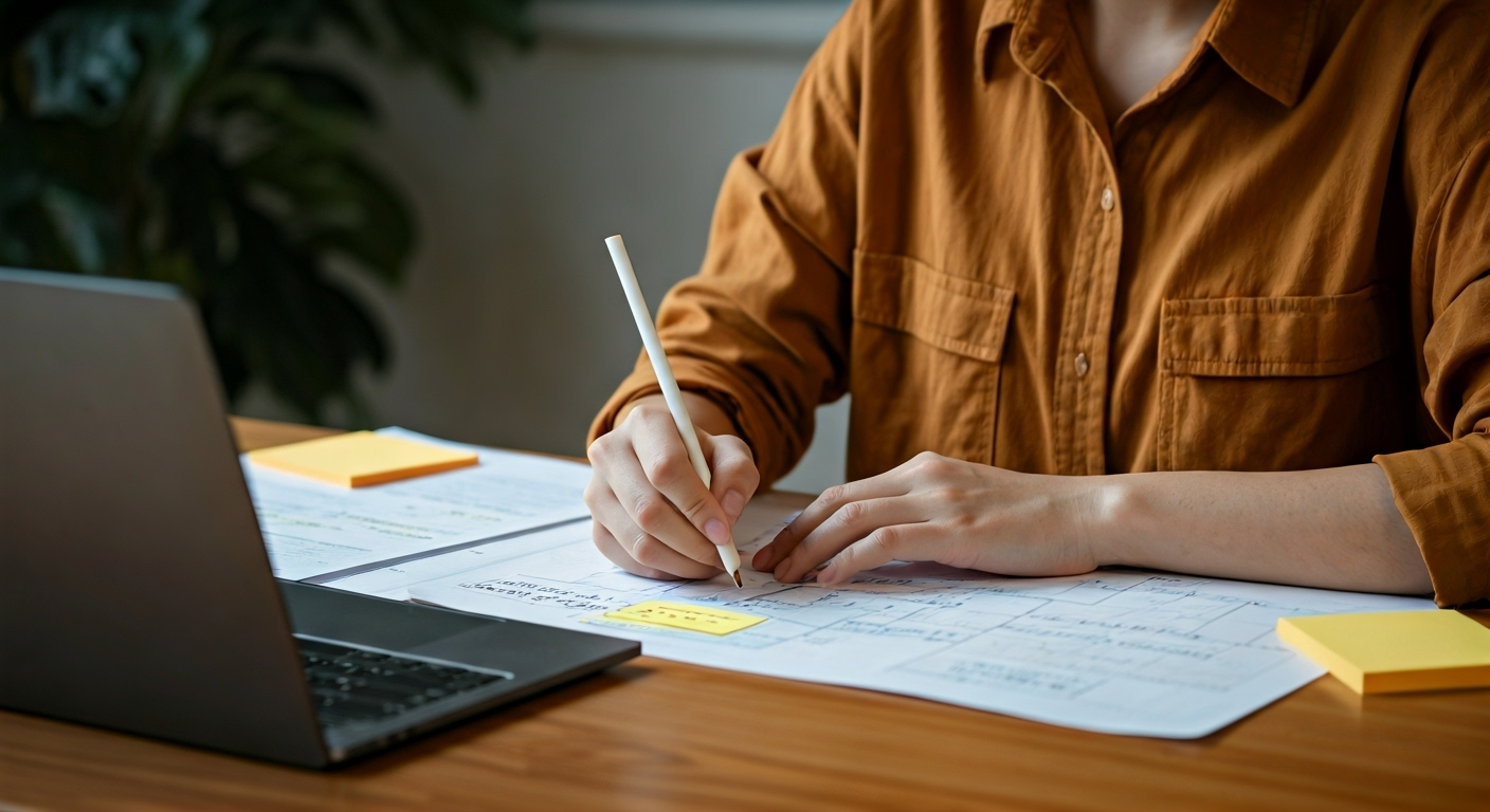 Person planning content strategy