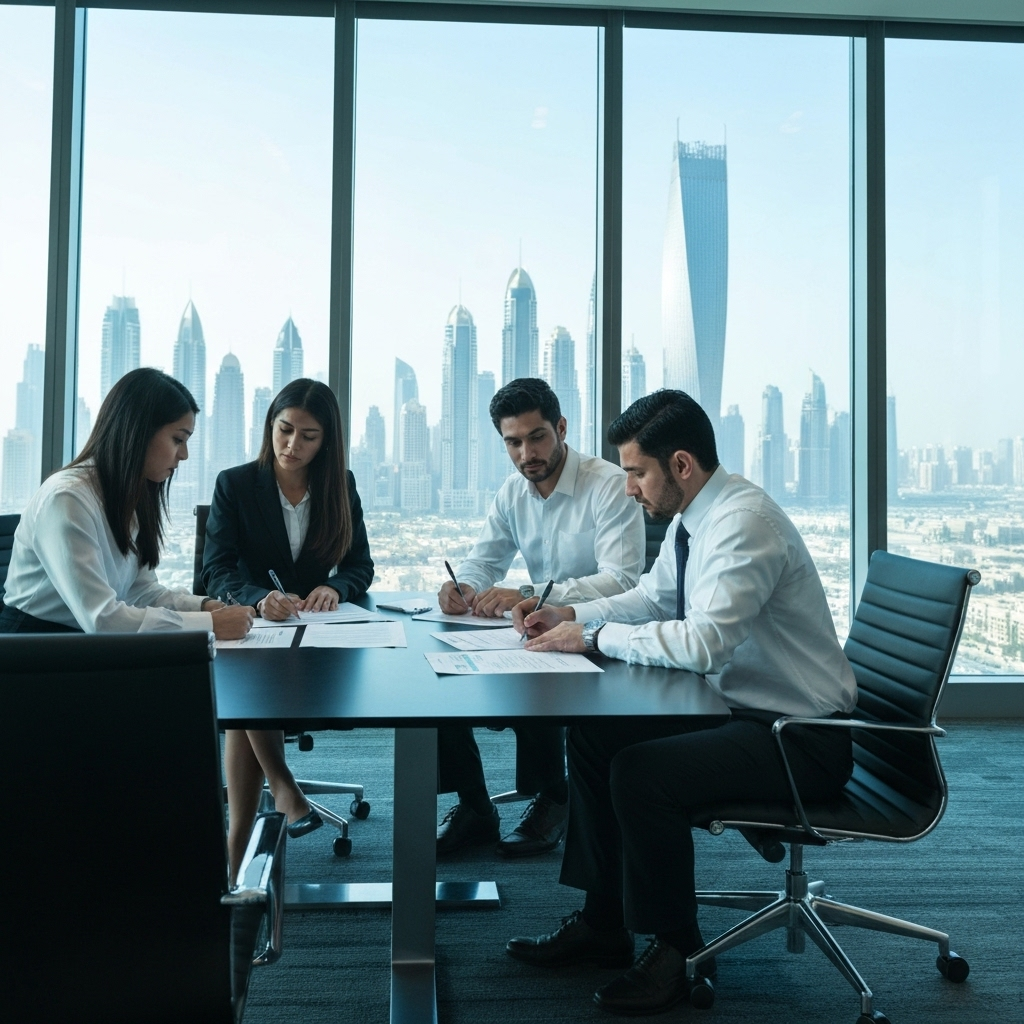 Business meeting in Dubai office