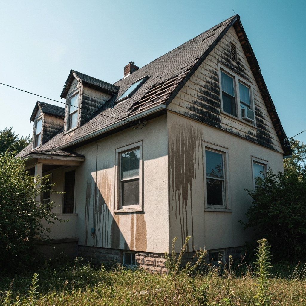 Damaged roof lowering home value
