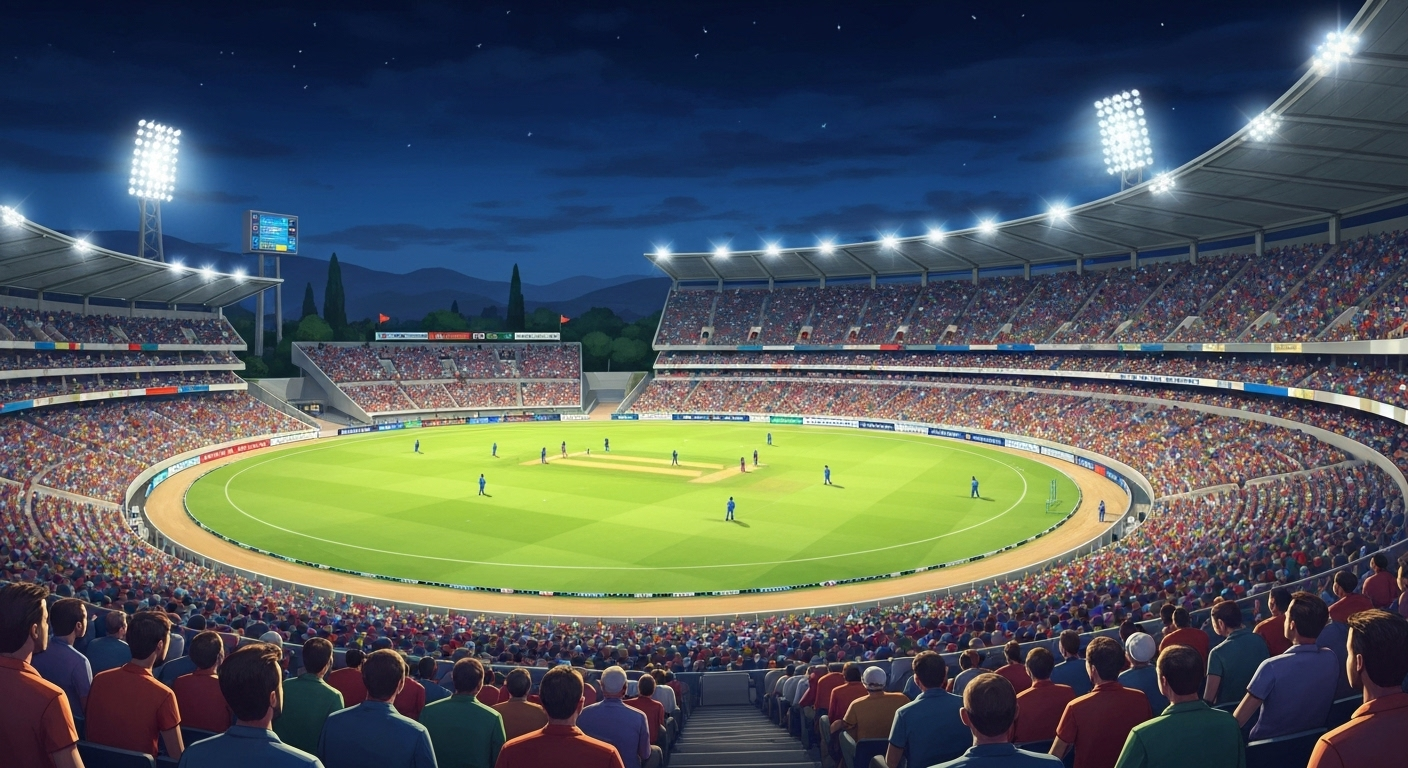 Cricket match in Italian stadium