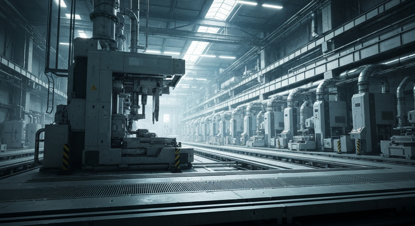 Automated machines in factory digital art