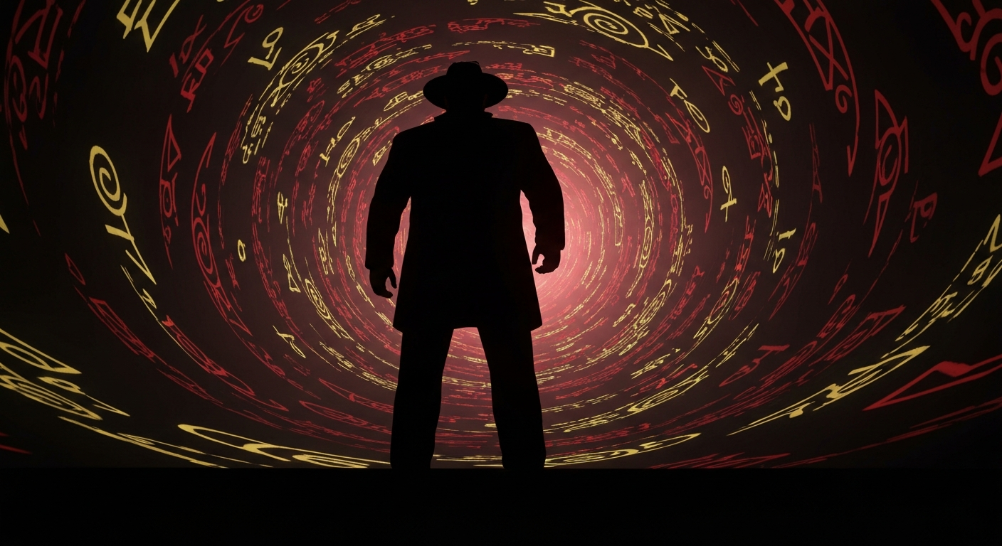 Silueta misteriosa de un mentalista