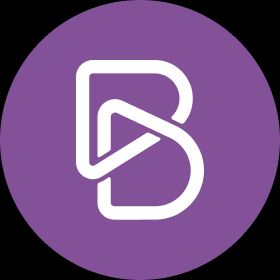 a purple circle with the letter b on it