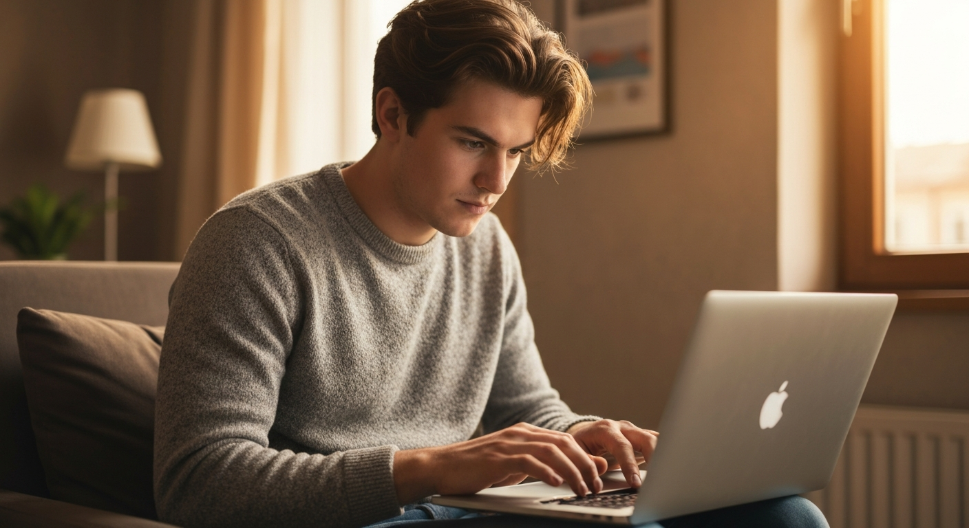 Persona investigando SEO en laptop