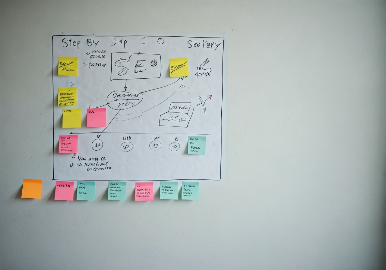 SEO process roadmap on whiteboard