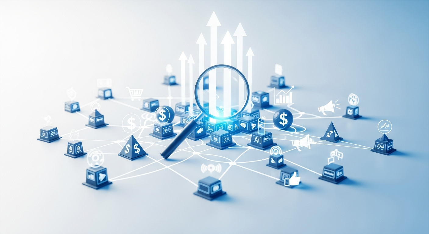 netzwerk aus seo-symbolen und websites