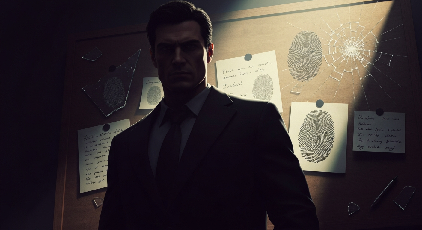 Detective at crime board